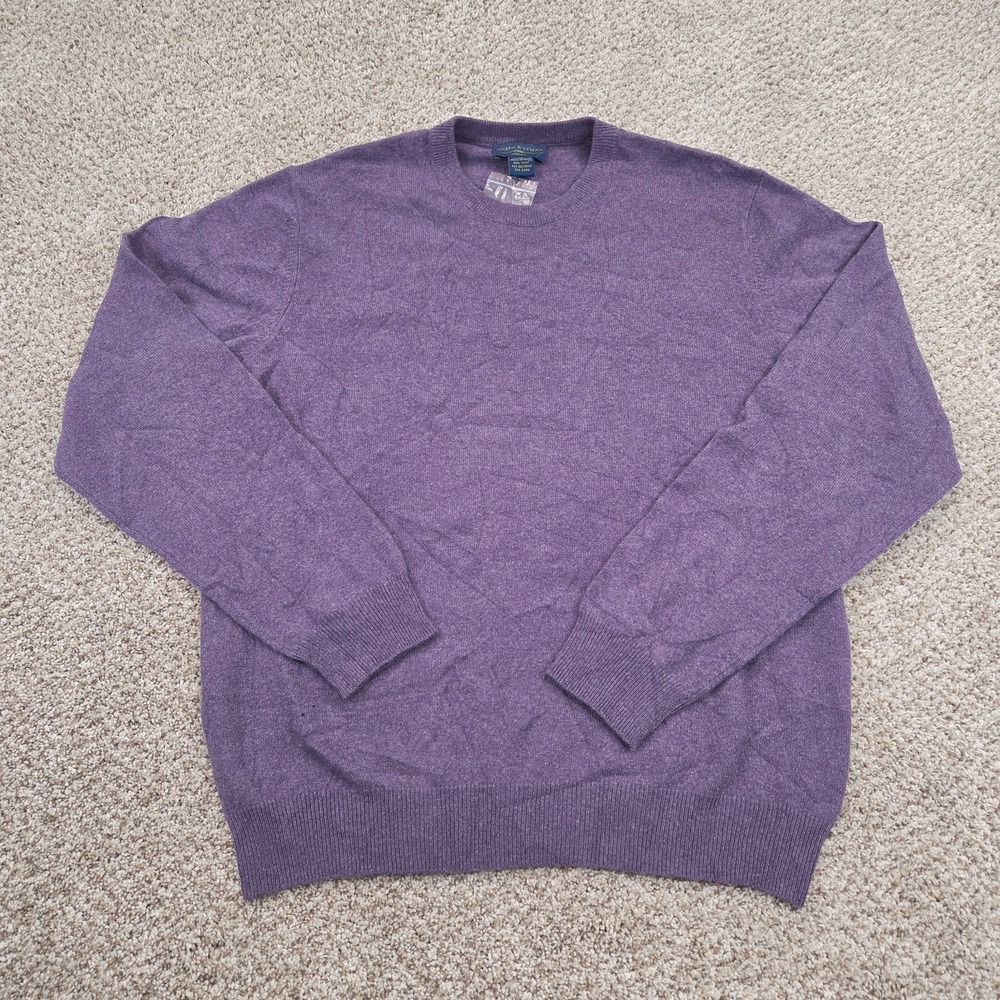 Joseph & Lyman Cashmere Sweater Men's M Purple Crew Neck Pullover NEW
